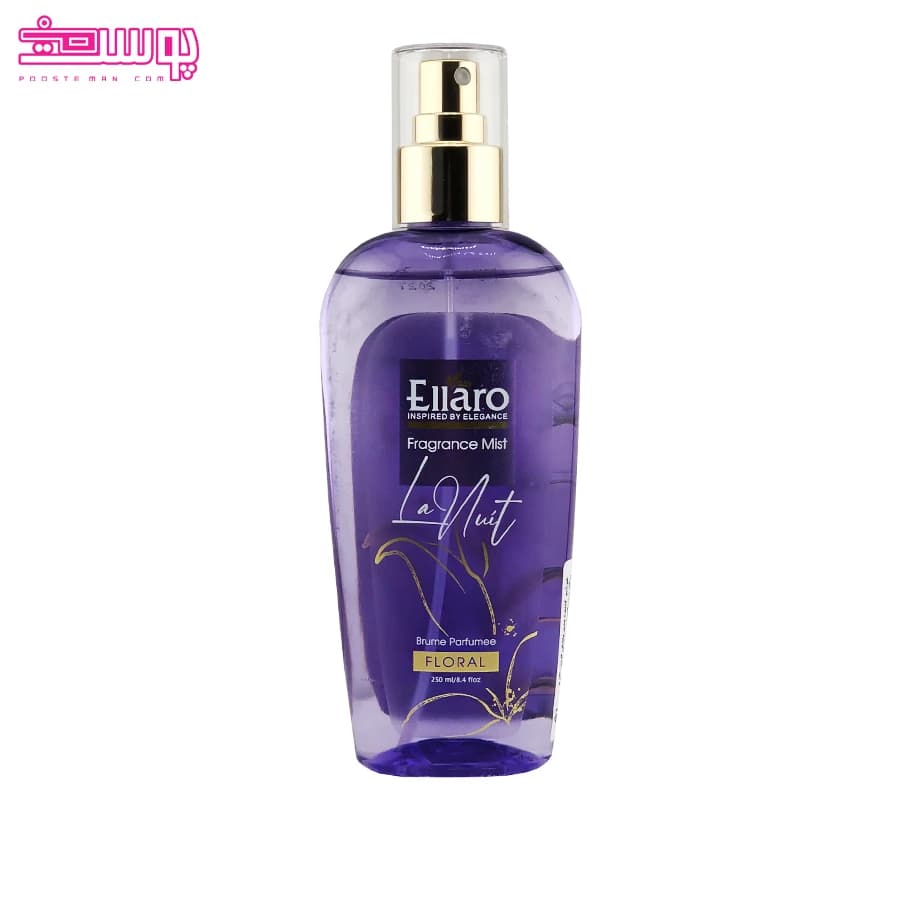 بادی اسپلش برند الارو مدل نویی حجم 250میل Body Splash Ellaro brand, La Nuit model, volume 250 ml — تصویر ۶