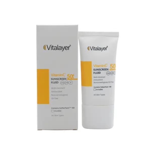 فلویید ضد آفتاب ویتامین سی ویتالیر (بژ روشن) 50میل Vitalayer Vitamin C Sunscreen Fluid (Light Beige) 50ml — تصویر ۱۲