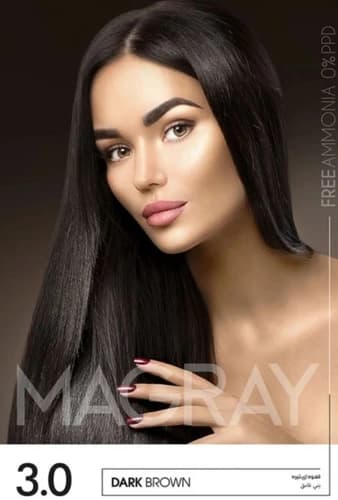 کیت رنگ موی MAGRAY رنگ قهوه ای تیره کد 3.0 — تصویر ۳