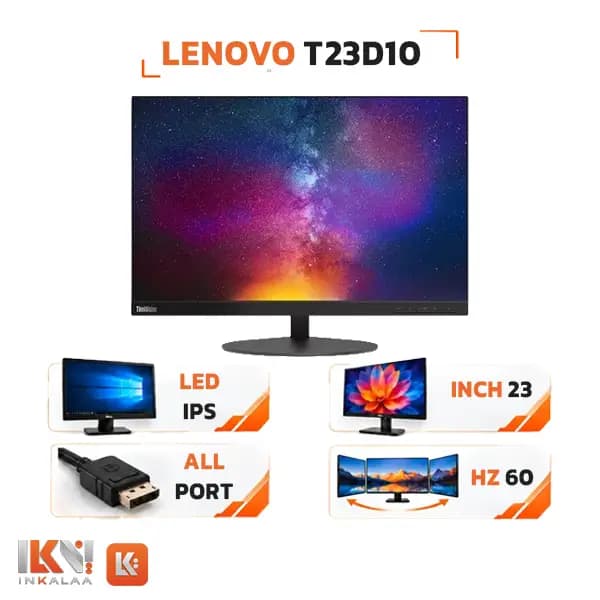 مانیتور 23 اینچ بدون حاشیه لنوو مدل T23D10 LED IPS استوک — تصویر ۶