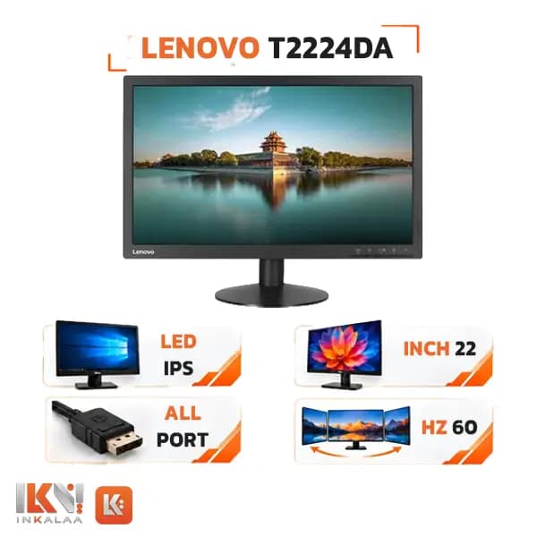 مانیتور 22 اینچ لنوو مدل T2224DA LED IPS Full HD استوک — تصویر ۶
