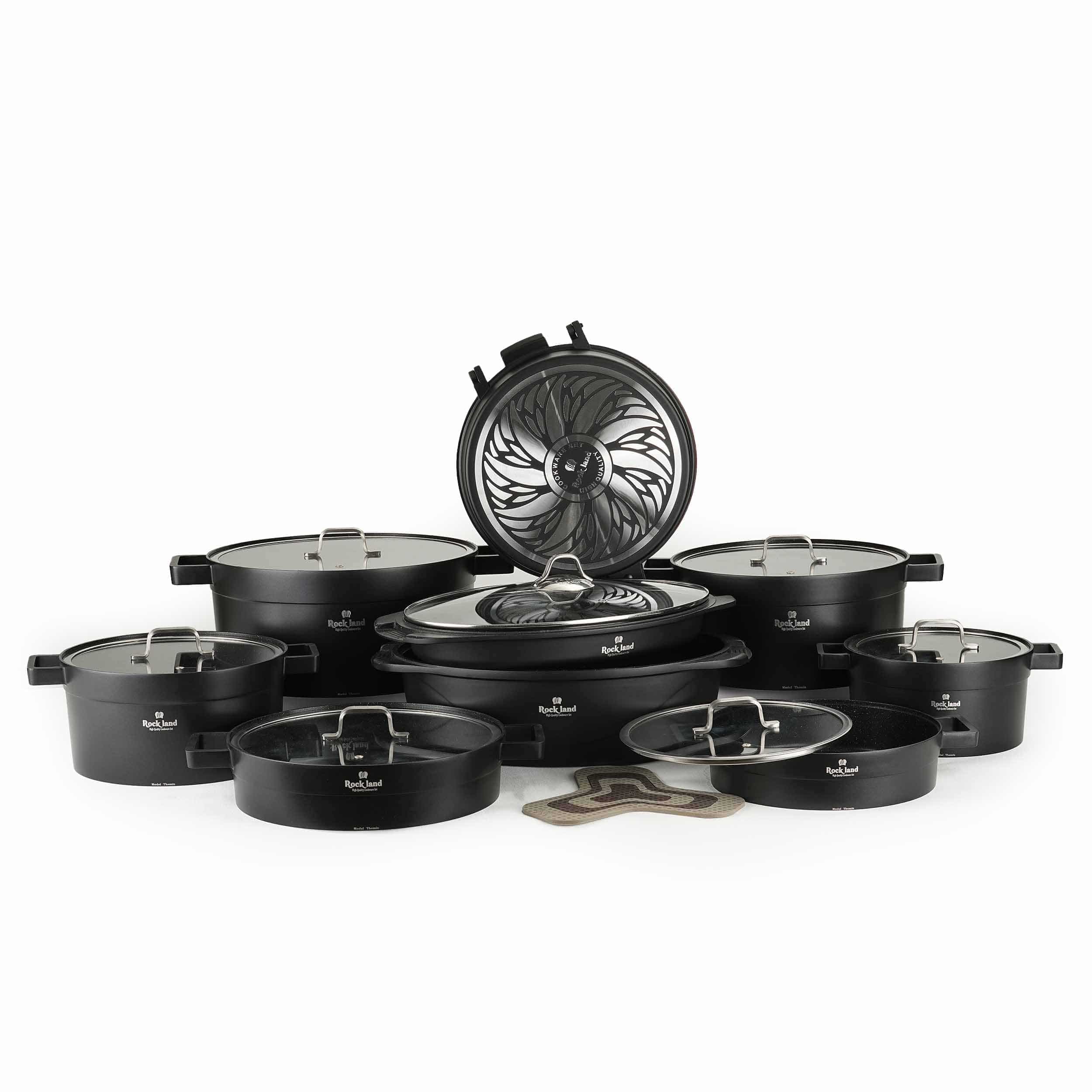 قابلمه 21 پارچه راکلند مدل تمیس مشکی کد temis-6103