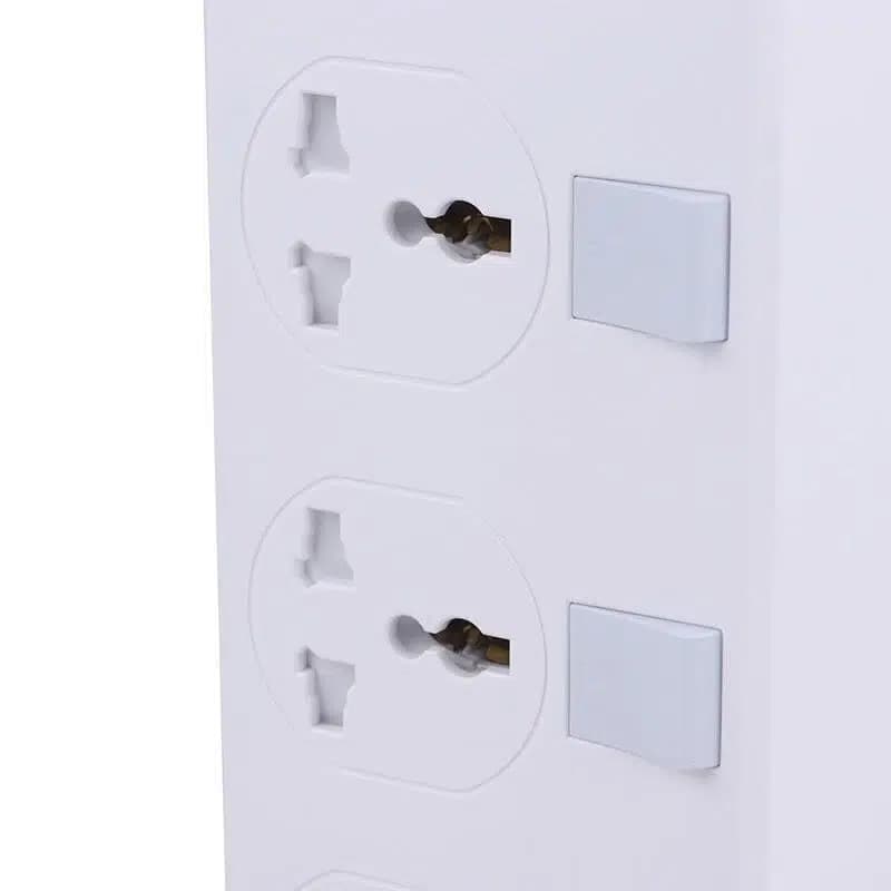 چند راهی 4 خانه ارت دار الدینیو با کابل 2 متری + شارژر USB و Type-C — تصویر ۹
