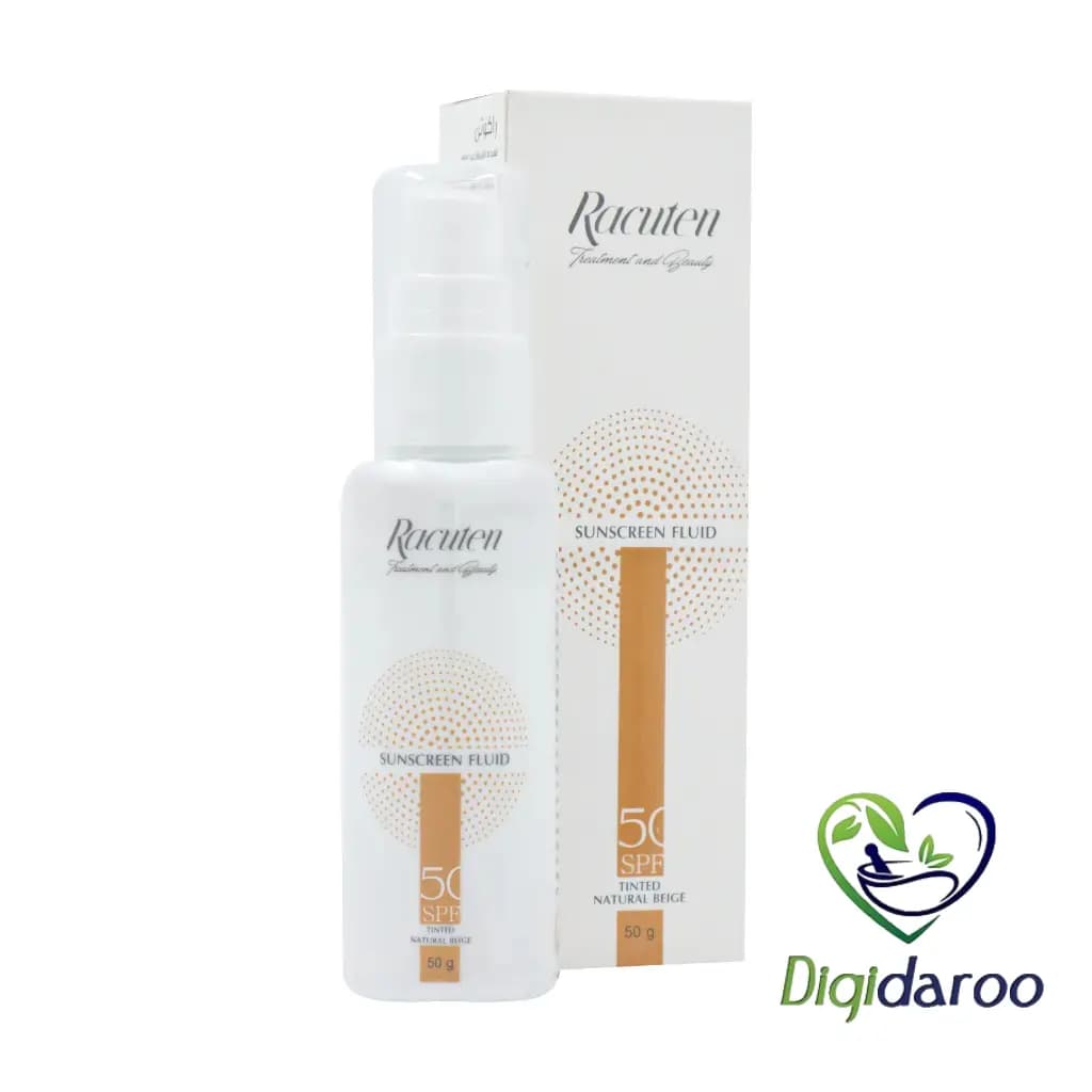 فلوئید ضد آفتاب فاقد چربی SPF50 راکوتن 50 گرمی (بژ طبیعی)
