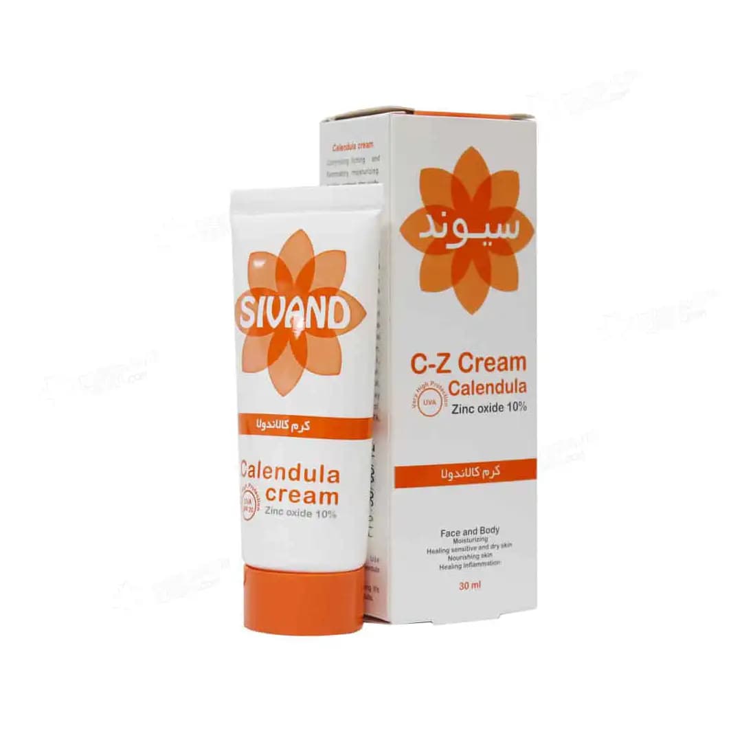 کرم مرطوب کننده زینک و کالاندولا صورت و بدن سیوند حاوی SPF20 حجم ۳۰ میلی لیتر/Sivand calendula and zinc oxide cream