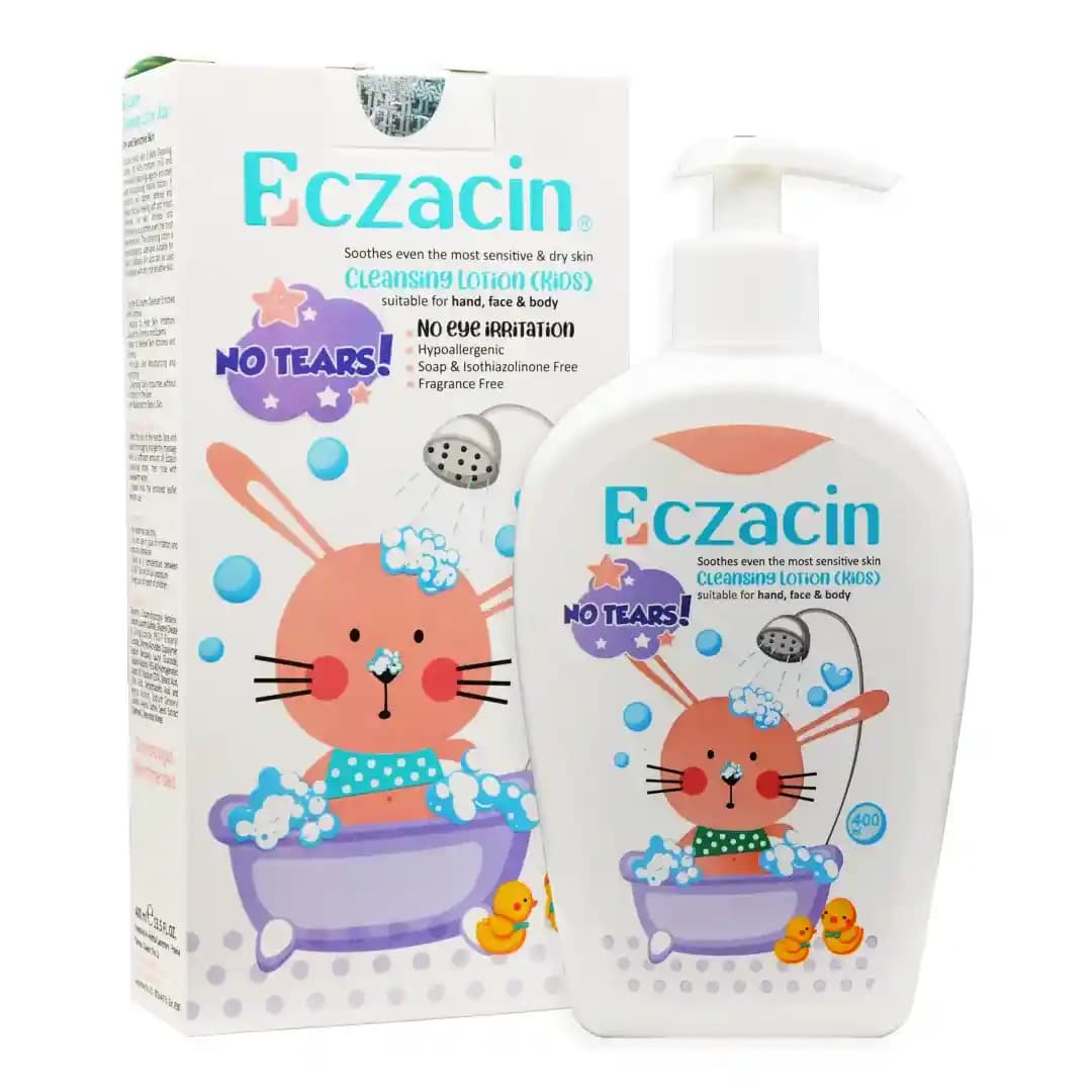 لوسیون شوینده صورت و بدن کودک اگزاسین 400 میلی لیتر/Eczacin Kids Cleansing Lotion 400 ml