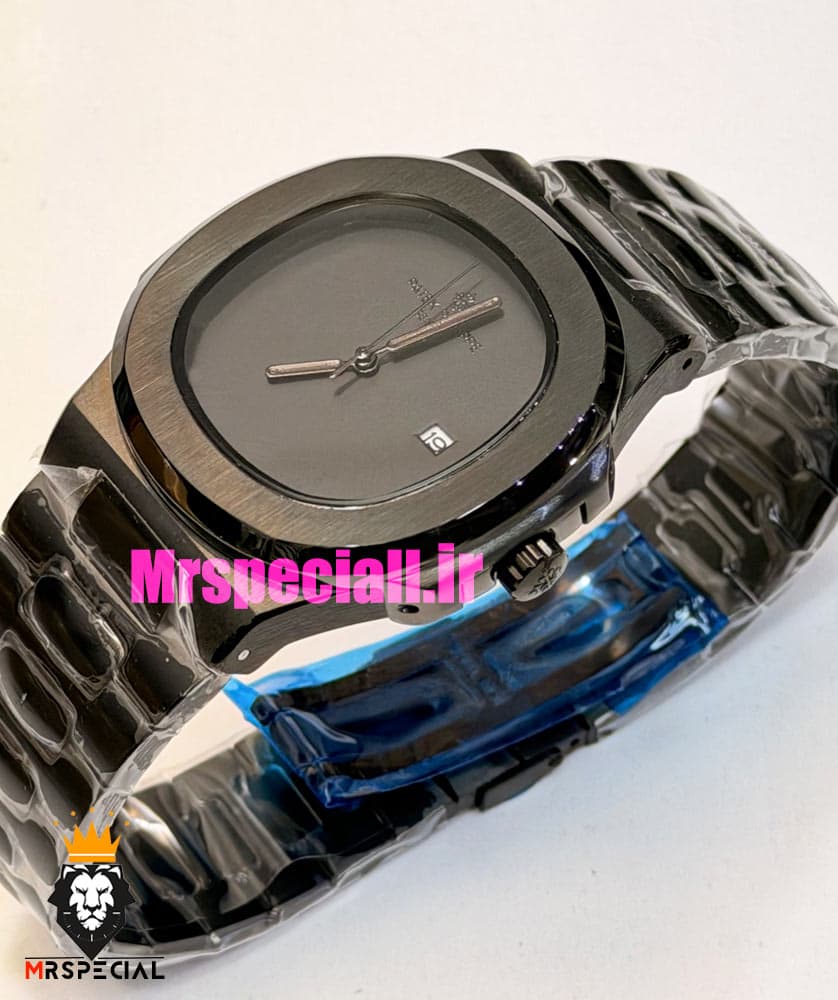 ساعت پتک فیلیپ مردانه ناتیلوس مشکی بند استیل صفحه مشکی Patek Philippe NUATILOS 021696 — تصویر ۵