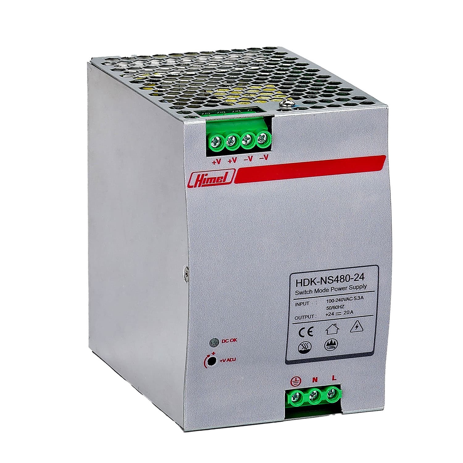 منبع تغذیه سوئیچینگ ریلی ۲۴ ولت ۱۰ آمپر (۲۴۰ وات) هیمل – HDKNS24024