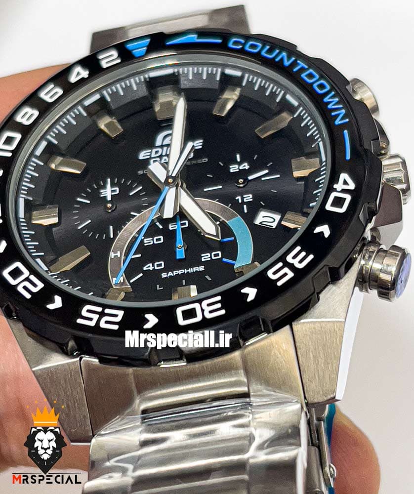 ساعت کاسیو ادیفایس مردانه استیل کرنوگراف صفحه مشکی Casio Edifice 021281 — تصویر ۱۲