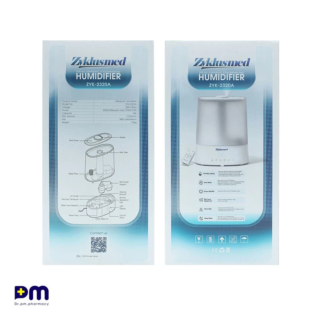 دستگاه بخور سرد و گرم اولتراسونیک زیکلاس مد مدل ZYK-2320A — تصویر ۷
