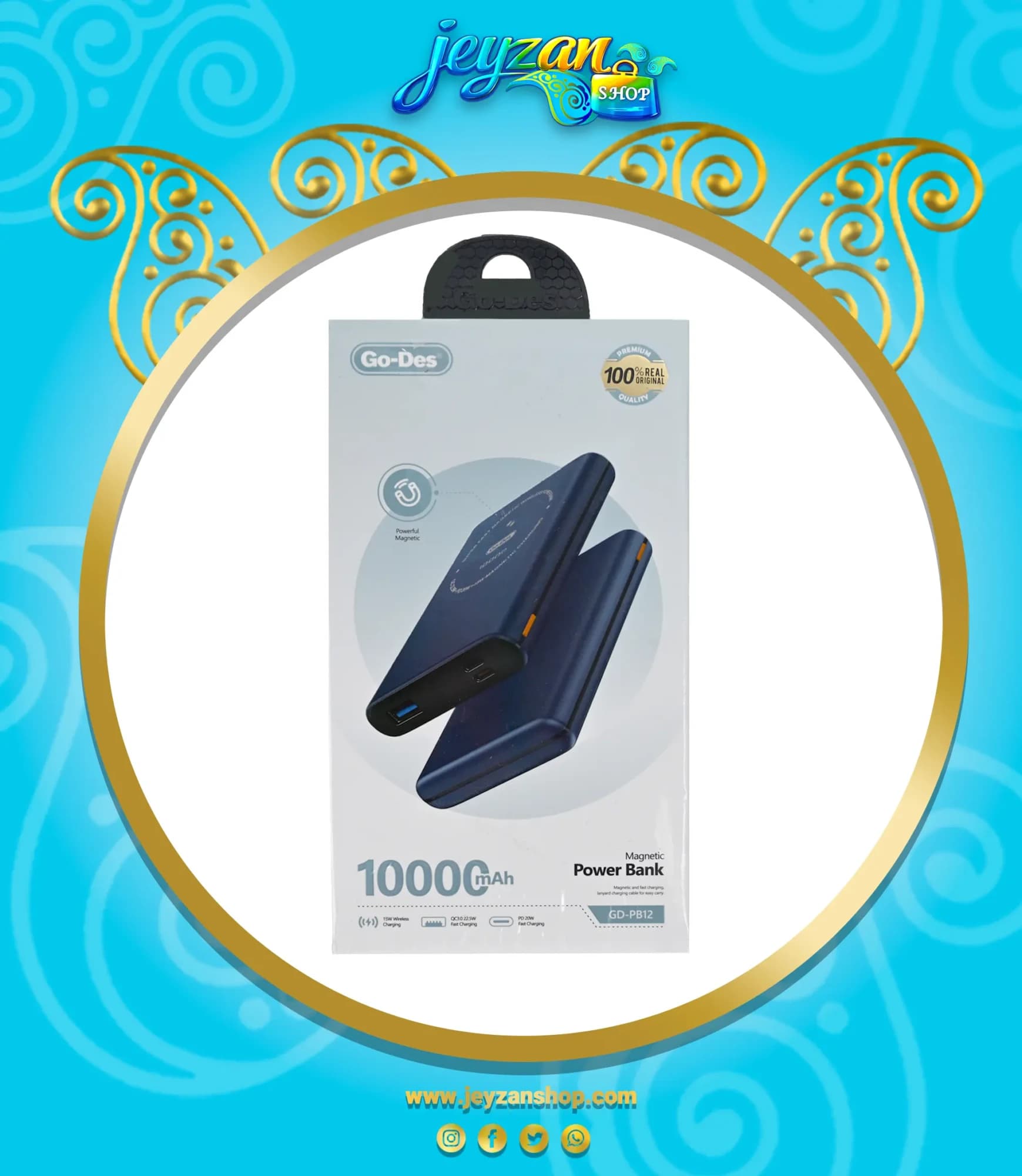 پاور پانک مگنتیک 10000 گودس مدل GD-PB12