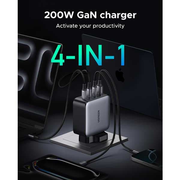 شارژر دیواری 200 وات با سه پورت USB-C و یک پورت USB-A یوگرین مدل 35540 — تصویر ۹