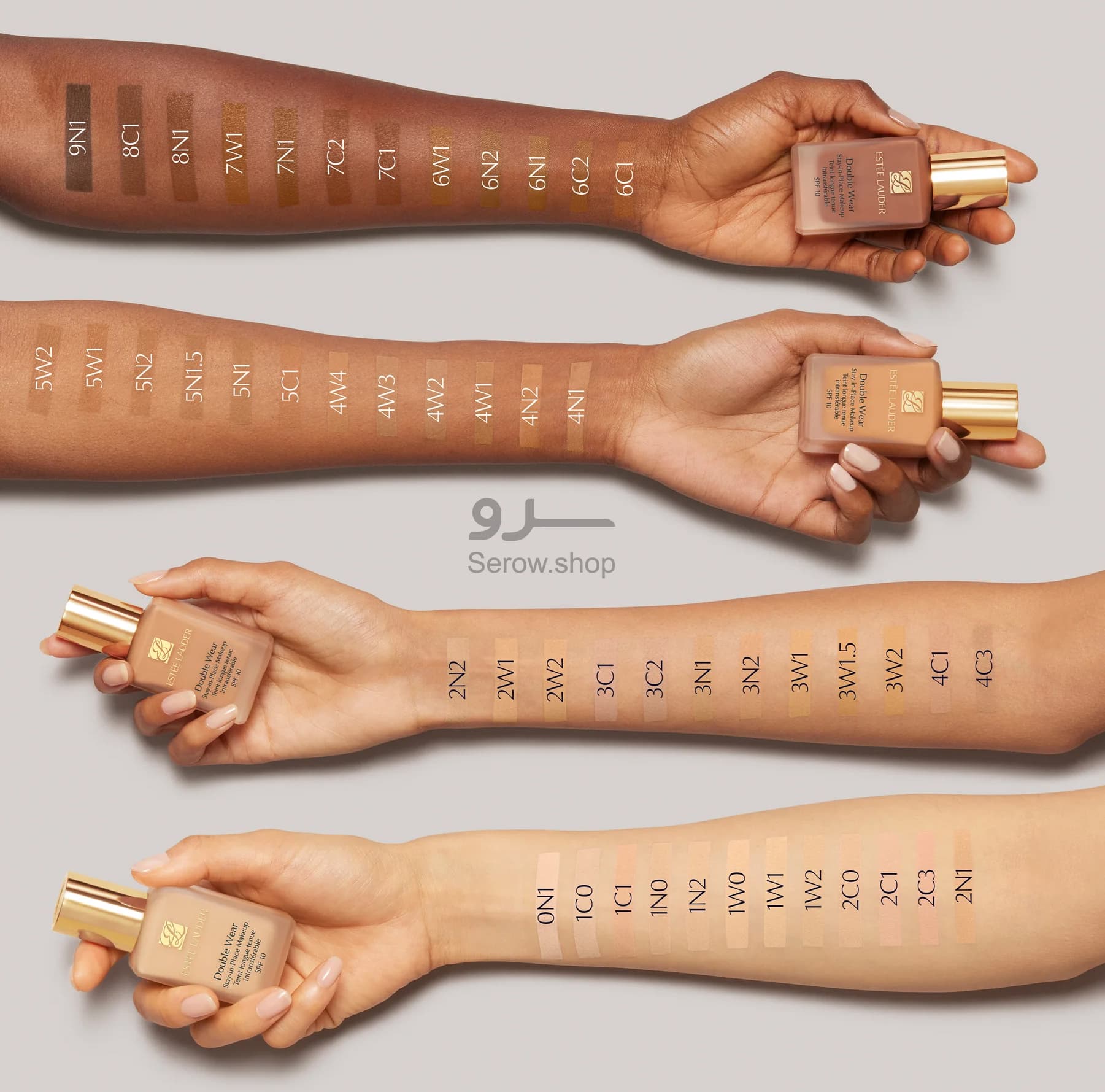 کرم پودر استی لادر مدل Double Wear شماره COOL BONE1C1 — تصویر ۷