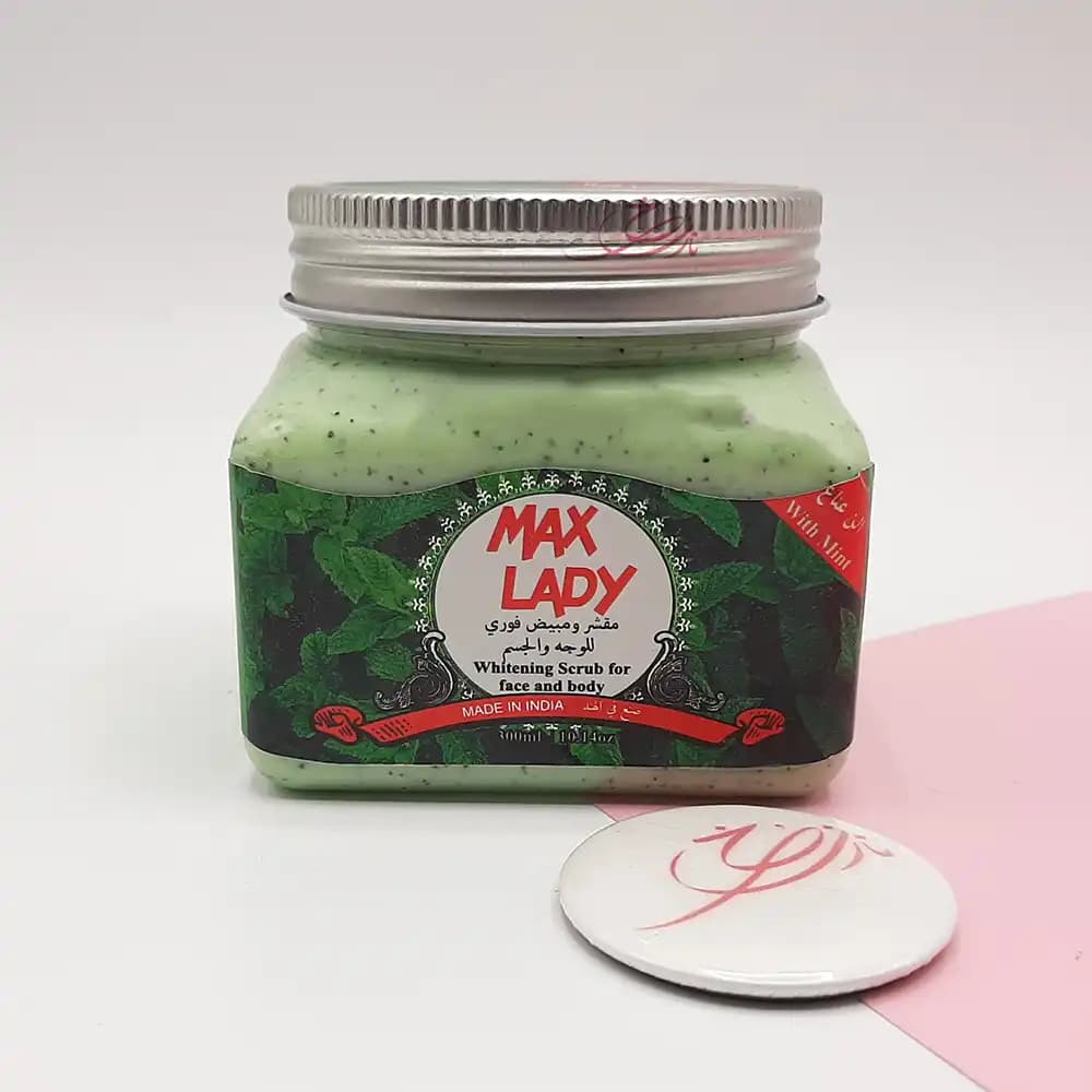 اسکراب مکس لیدی MAX LADY (شنی مناسب صورت و بدن) مدل نعناع حجم 300 میلی لیتر
