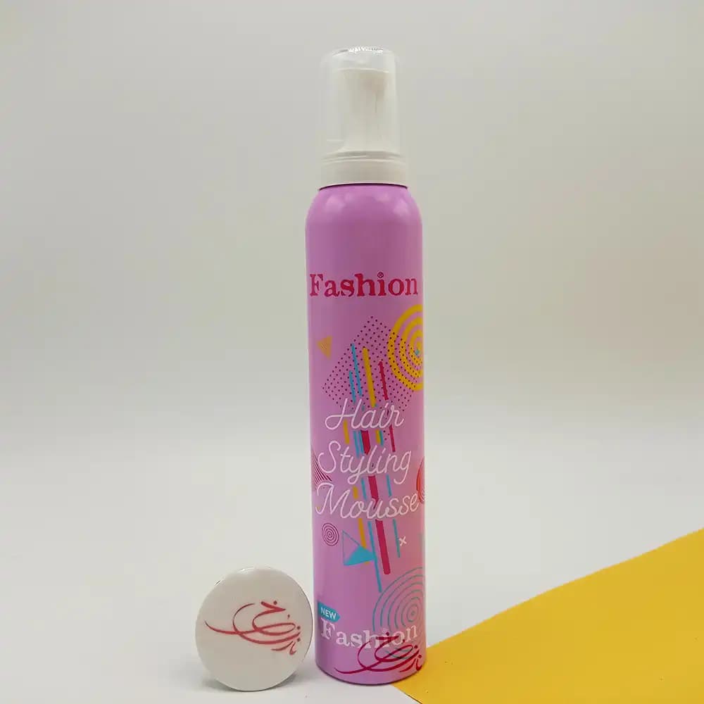 اسپری موس مو فشن Fashion صورتی مدل HAIR STYLING MOUSSE حجم 200 میلی لیتر