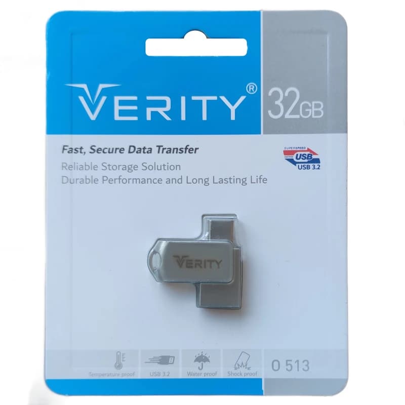 فلش مموری وریتی O-513 ظرفیت 32 گیگابایت | USB 3.2 و Type-C — تصویر ۹