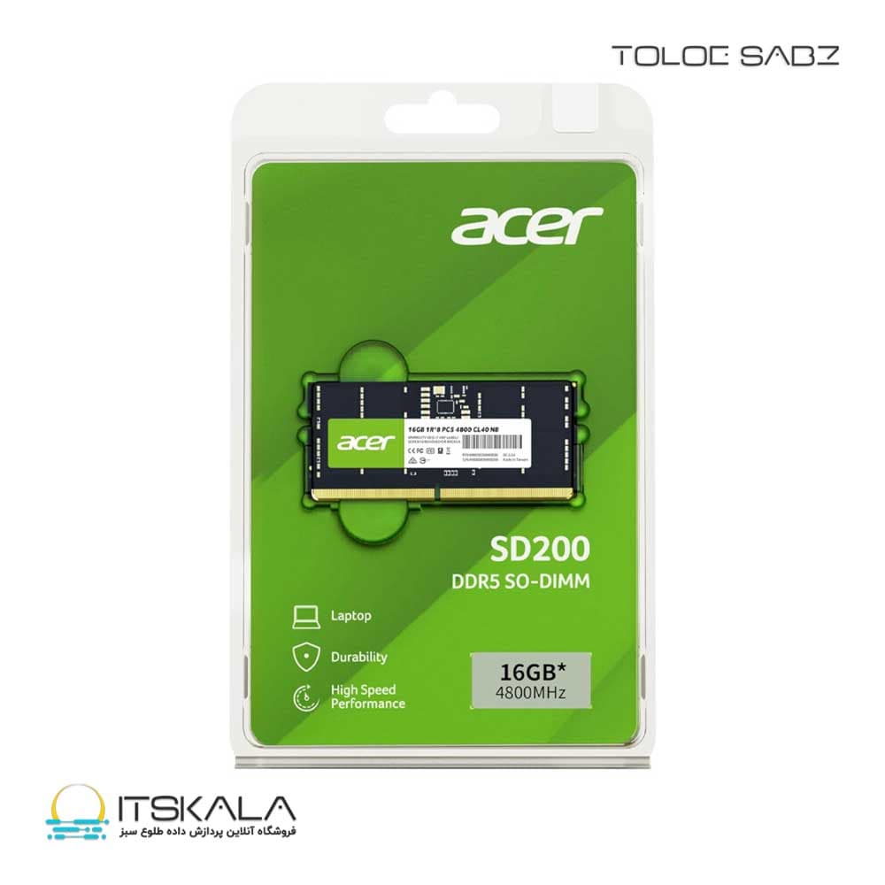 رم لپ تاپ ایسر مدل SD200 16GB DDR5 4800MHz — تصویر ۵