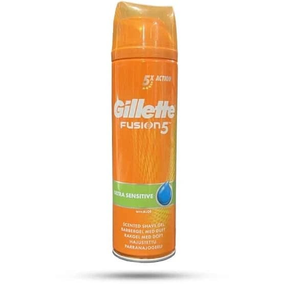 ژل اصلاح ژیلت Gillette مدل FUSION 5 مخصوص پوست حساس ۲۰۰ میل