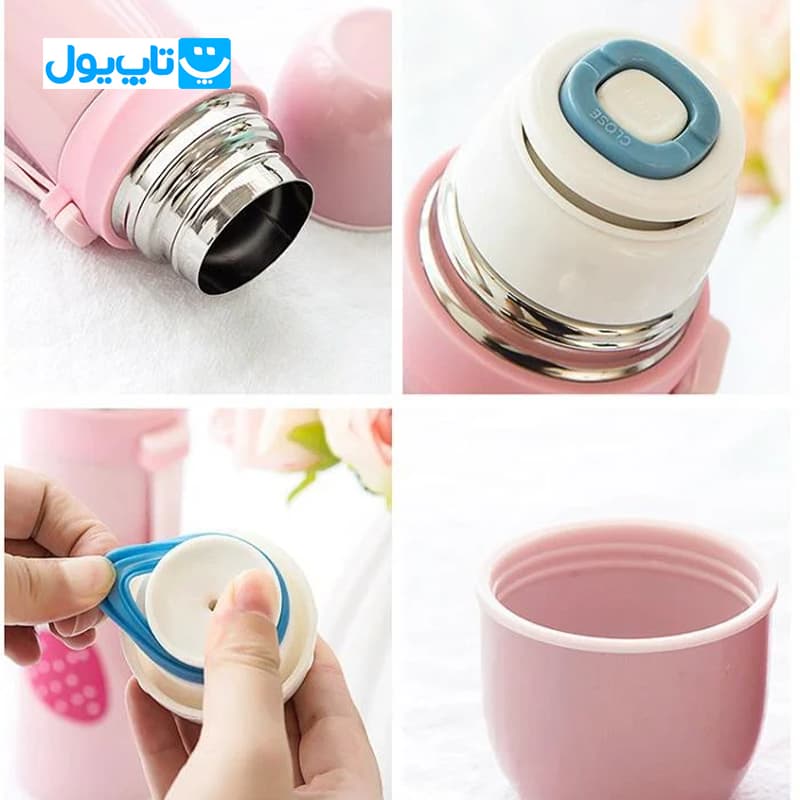 فلاسک استیل دو جداره گرم و سرد طرح میوه good Taste بند سیلیکونی حجم 500 میلیلیتر — تصویر ۵