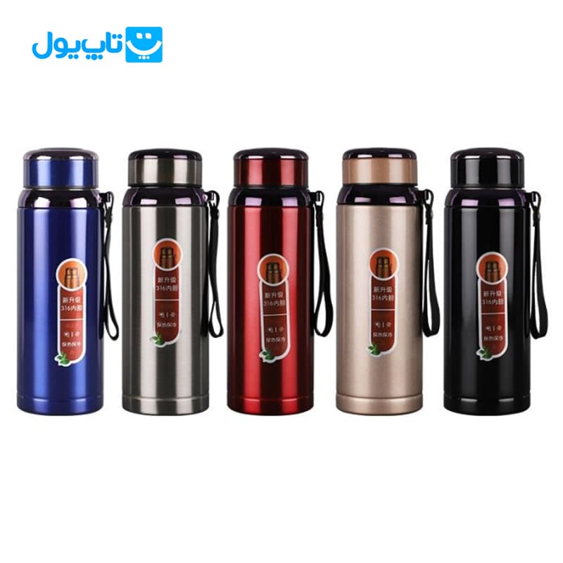 فلاسک دو جداره گرم و سرد وکیوم کاپ Vacuum Cup استیل 316 رنگ قرمز حجم 800 میلیلیتر — تصویر ۹
