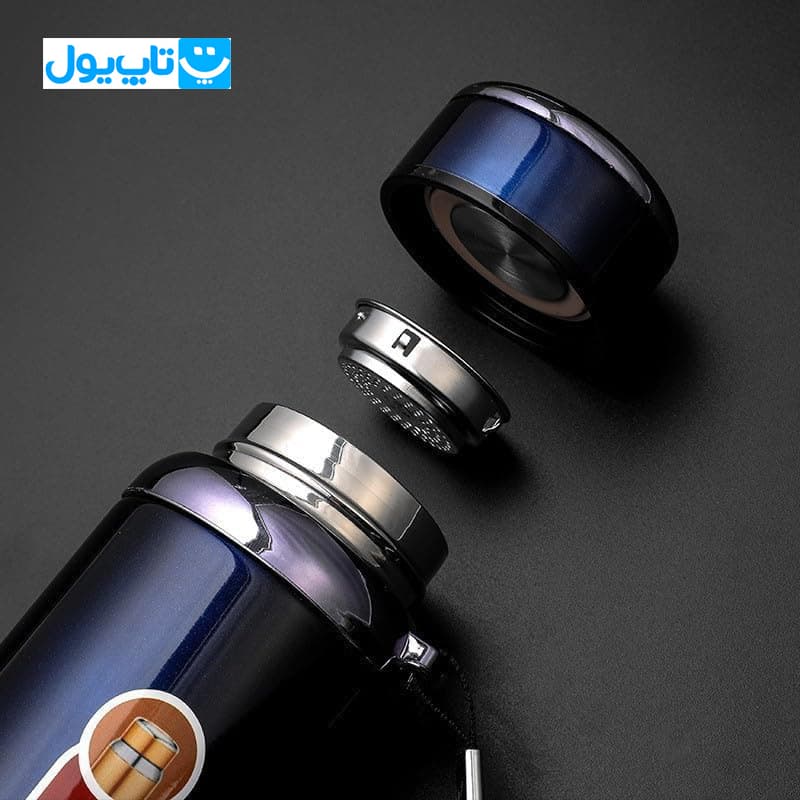 فلاسک دو جداره گرم و سرد وکیوم کاپ Vacuum Cup استیل 316 رنگ آبی حجم ۸۰۰ میلیلیتر — تصویر ۱۲