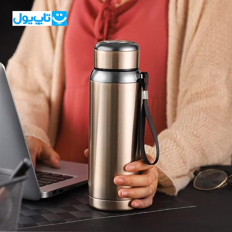 فلاسک استیل دو جداره گرم و سرد وکیوم کاپ Vacuum Cup استیل 316 رنگ بژ حجم 800 میلیلیتر — تصویر ۷