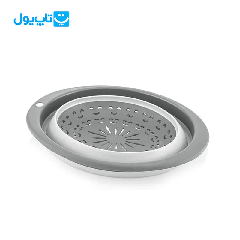 سبد آبکش تاشو سیلیکونی کیو لوکس Qlux مدل بیضی ساخت ترکیه قطر ۳۰ ظرفیت ۳۰۰۰ میلیلیتر — تصویر ۸
