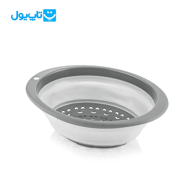 سبد آبکش تاشو سیلیکونی کیو لوکس Qlux مدل بیضی ساخت ترکیه قطر ۳۰ ظرفیت ۳۰۰۰ میلیلیتر — تصویر ۲