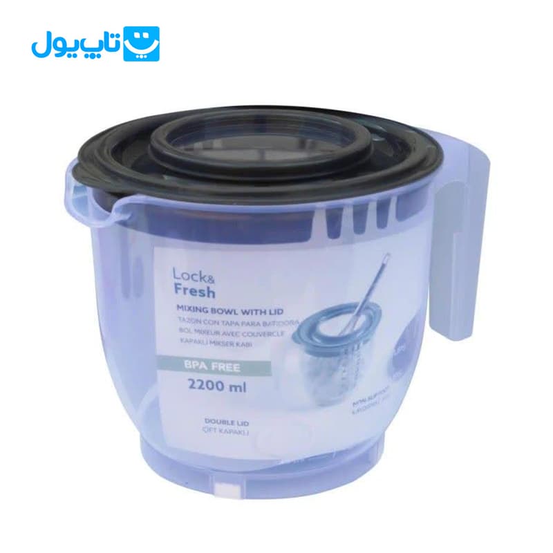 کاسه مخلوطکن دربدار دونیا پلاستیک Dunya Plastik ساخت ترکیه حجم 2200 میلیلیتر — تصویر ۸