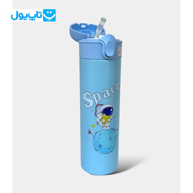 فلاسک کودک نی دار جی بی جی JBG طرح Space مدل Thermos Cup استیل 304 ظرفیت 400 میلیلیتر — تصویر ۱۱