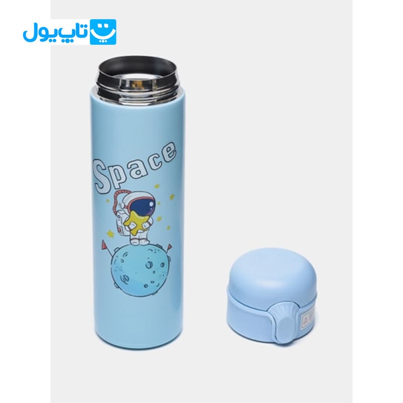 فلاسک کودک نی دار جی بی جی JBG طرح Space مدل Thermos Cup استیل 304 ظرفیت 400 میلیلیتر — تصویر ۴