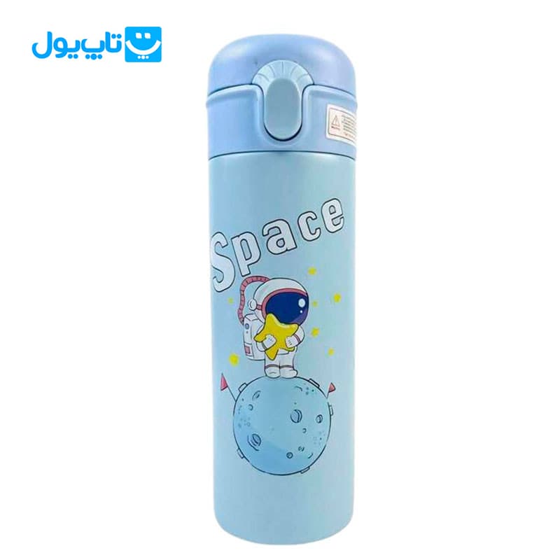 فلاسک کودک نی دار جی بی جی JBG طرح Space مدل Thermos Cup استیل 304 ظرفیت 400 میلیلیتر — تصویر ۲