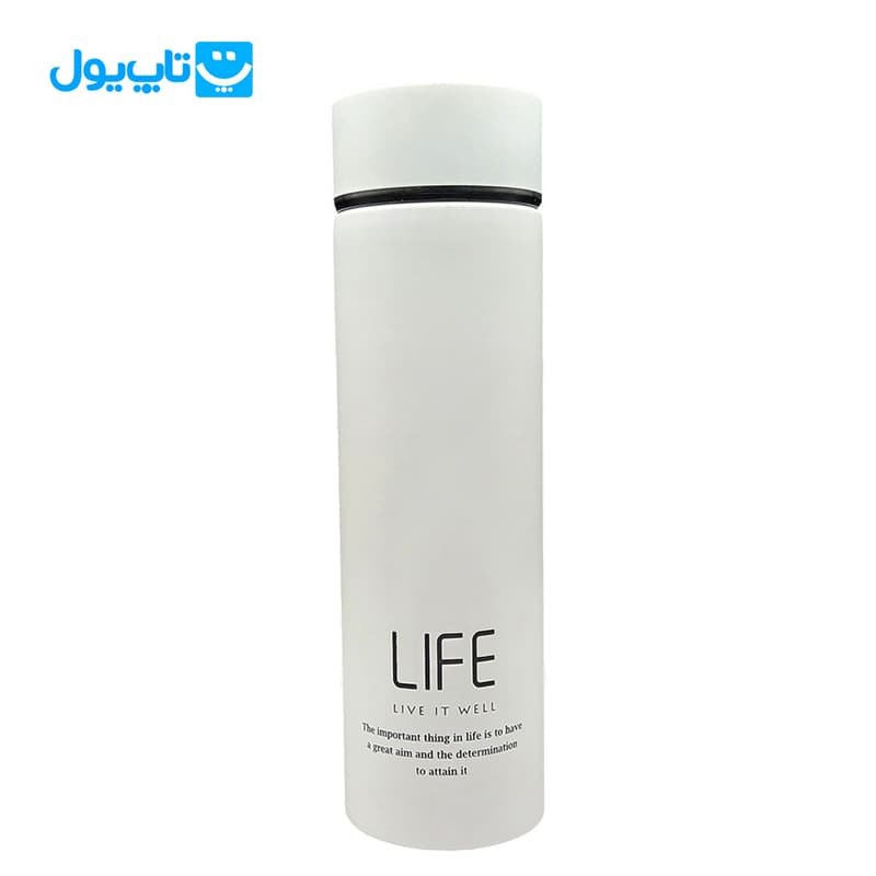 فلاسک استیل لایف Life مدل Vacuum Cup وکیوم استیل 304 مات رنگ سفید ظرفیت 500 میلیلیتر — تصویر ۲