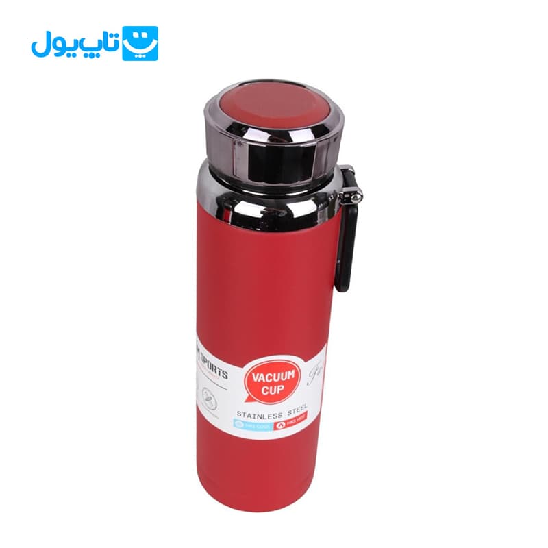 فلاسک استیل وکیوم کاپ Vacuum Cup سرد و گرم رنگ قرمز اسپرت مدل در الماسی 800 میلیلیتر — تصویر ۱۰