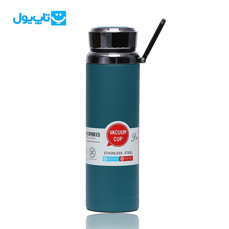 فلاسک استیل وکیوم کاپ Vacuum Cup سرد و گرم رنگ سبز اسپرت مدل در الماسی حجم 800 میلیلیتر — تصویر ۲