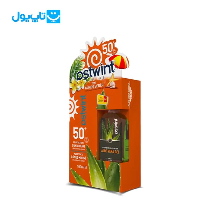 کرم ضد آفتاب استوینت Ostwint بی رنگ SPF 50 همراه با ژل آلوئه ورا حجم 100 میلی لیتر — تصویر ۸