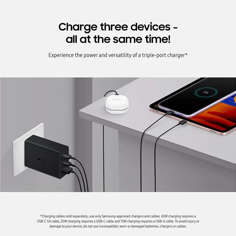 شارژر 65 وات سامسونگ مدل 65Watt Trio EP-T6530 — تصویر ۴