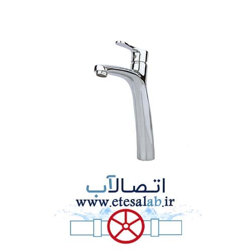 شیر روشویی پایه بلند راسان مدل صدف کروم — تصویر ۳