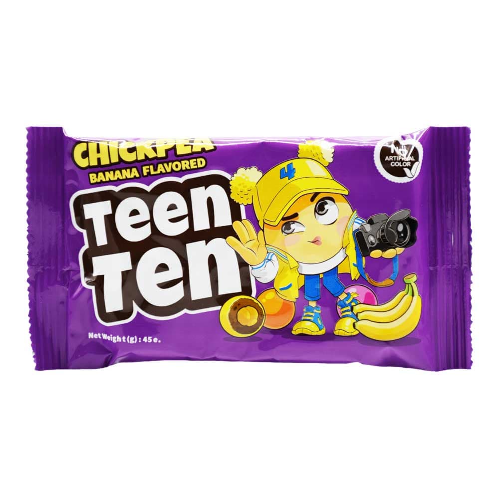 اسمارتیز کاکائویی با مغز نخودچی TEEN TEN با طعم موز وزن 45 گرم
