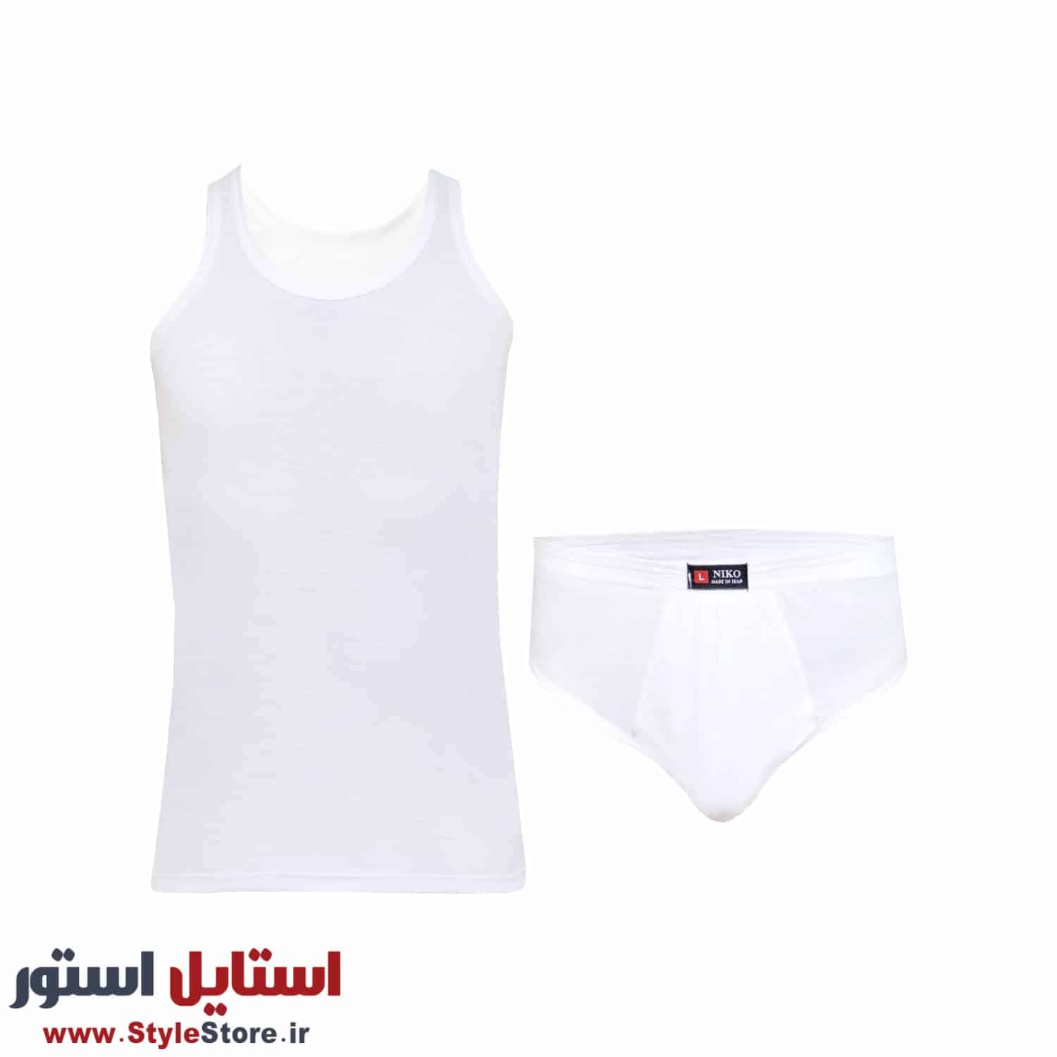 ست شورت و زیرپوش مردانه نیکو کد S-1574 رنگ سفید