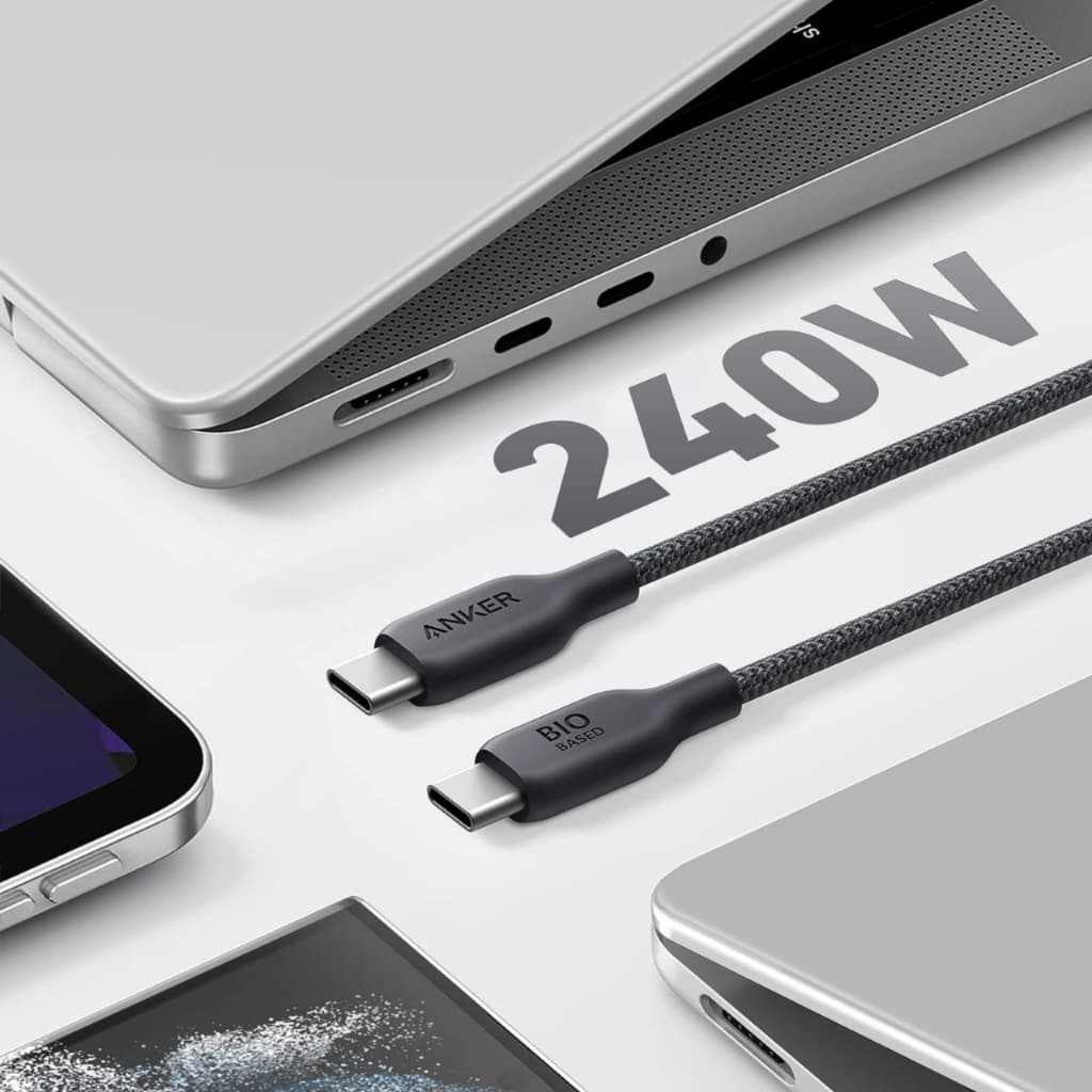 کابل نسل پنجم انکر تایپ سی به تایپ سی 180 سانتی Anker 544 USB-C to USB-C Cable مدل A80F6 — تصویر ۷