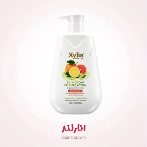 شامپو بدن زیلیا (اکسیلیا) مدل Skin Glow با رایحه مرکبات مناسب برای انواع پوست حجم 750 میلی لیتر