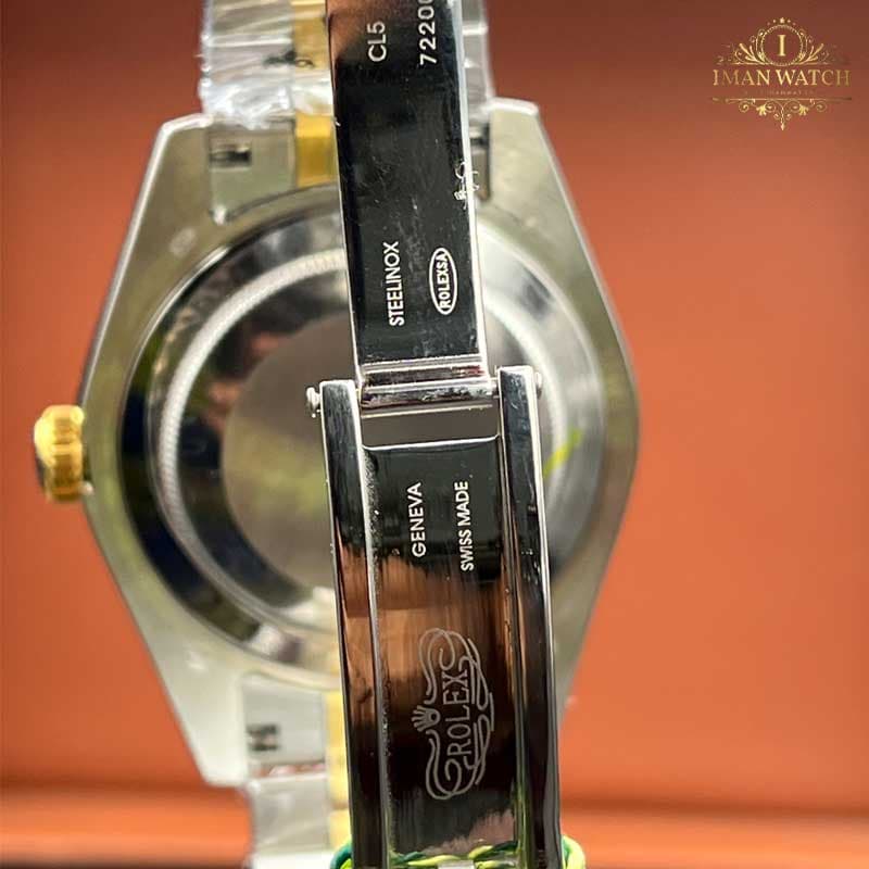 ساعت مچی رولکس دیت جاست اتومات مردانه دو رنگ صفحه مشکی ROLEX Date-Just 3234w — تصویر ۹
