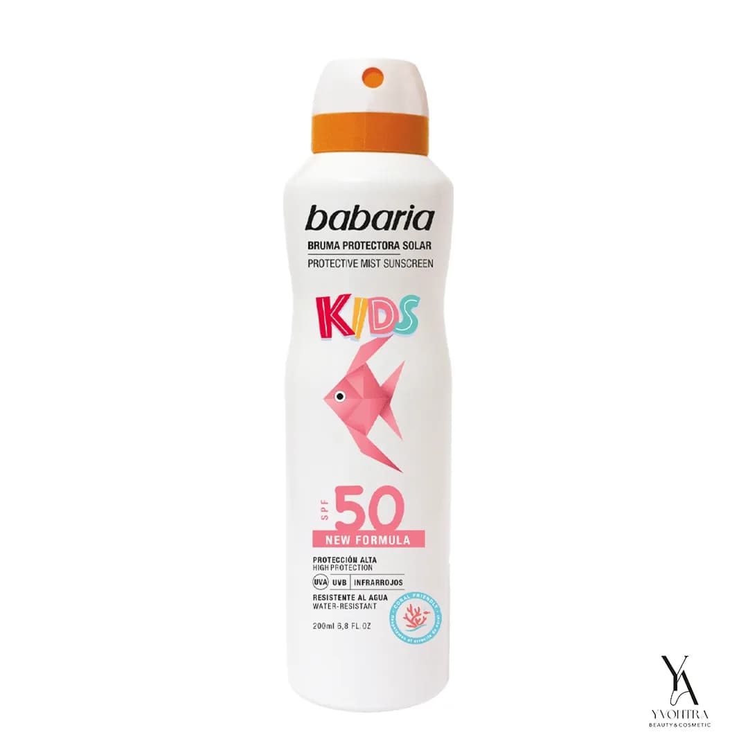 اسپری ضدآفتاب پروتکتیو میست کودک باباریا BABARIA با SPF50 حجم 200 میل — تصویر ۲