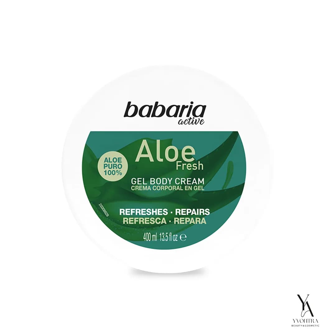 ژل کرم بدن ترمیم کننده آلوئه ورا باباریا BABARIA حجم 400 میل — تصویر ۸
