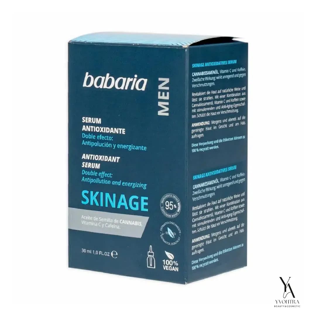 سرم صورت روشن کننده و ضدچروک مردانه باباریا BABARIA مدل Skinage حجم 30 میل — تصویر ۷