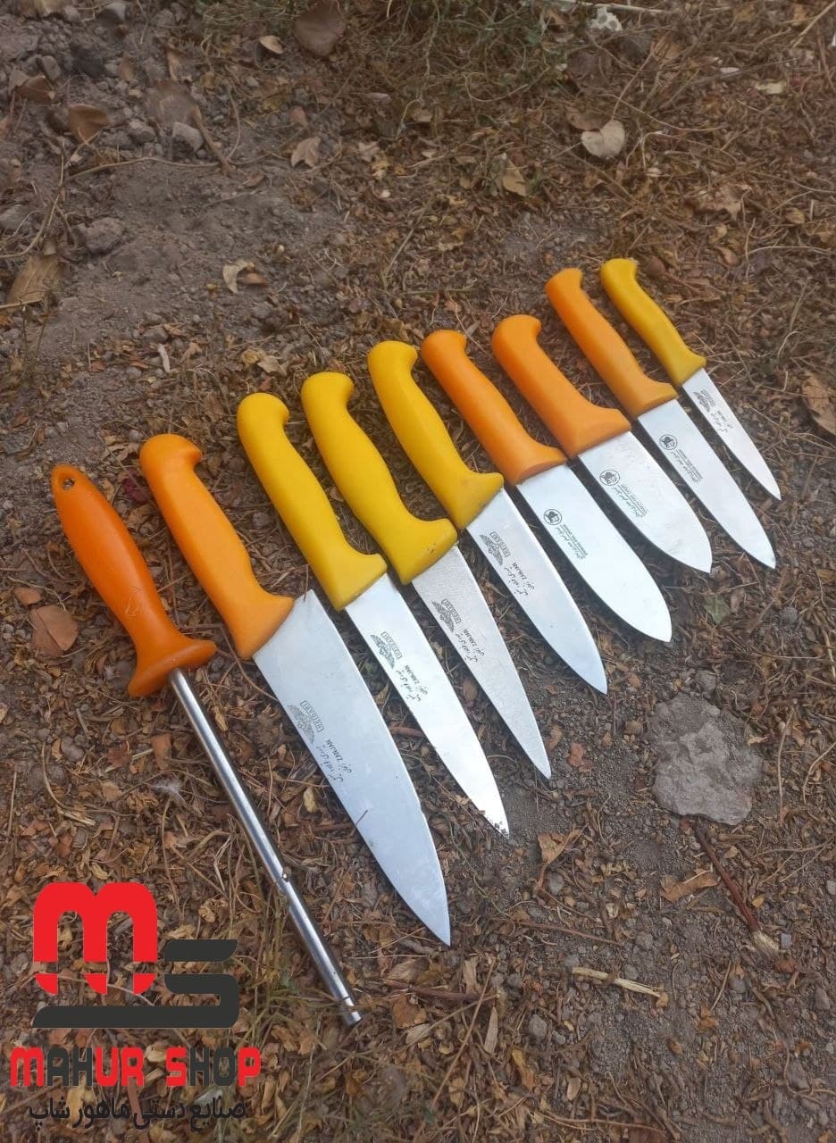 کاردهای دسته زرد حیدری زنجان بسته ۹ عددی — تصویر ۲