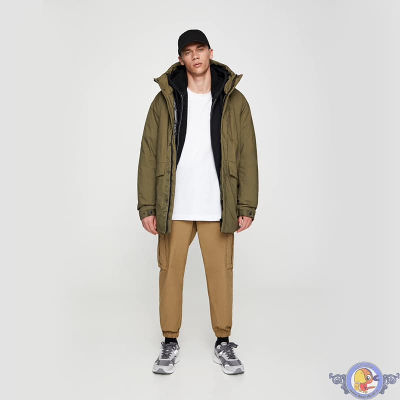 کاپشن ضد آب کلاه دار PULL&BEAR — تصویر ۳