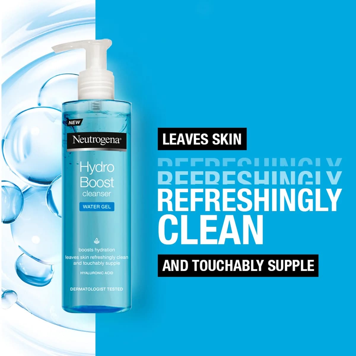 ژل شستشو صورت نوتروژینا مدل Neutrogena Hydro Boost temizleyici سری تمیز کننده های هیدروبوست حاوی هیالورونیک اسید حجم 200 میل — تصویر ۶