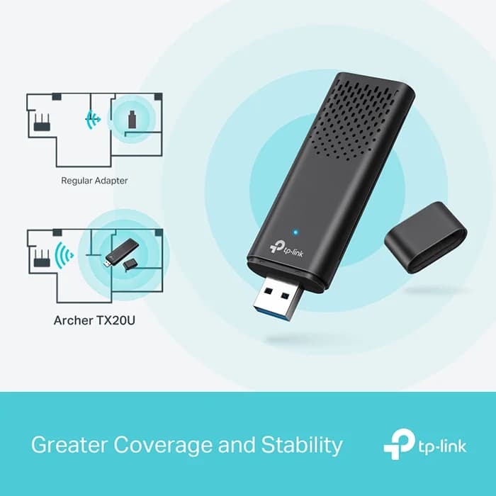 کارت شبکه USB بیسیم و دوباند AX1800 تی پی لینک مدل TpLink Archer TX20U — تصویر ۱۲